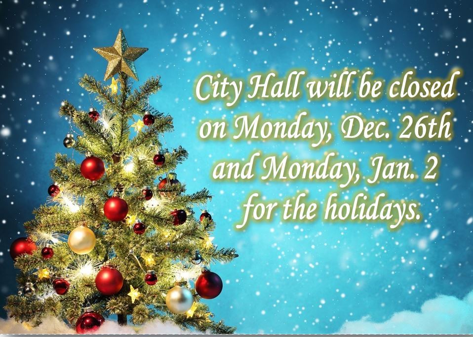 City Hall Closed Christmas and New Years