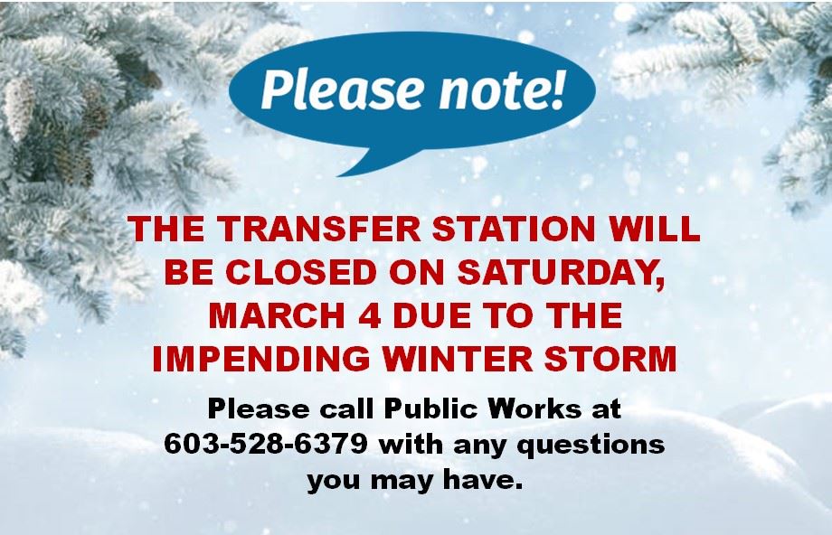 Transfer Station Closed March 4