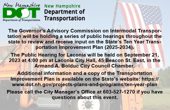 NHDOT 10 year transportation plan